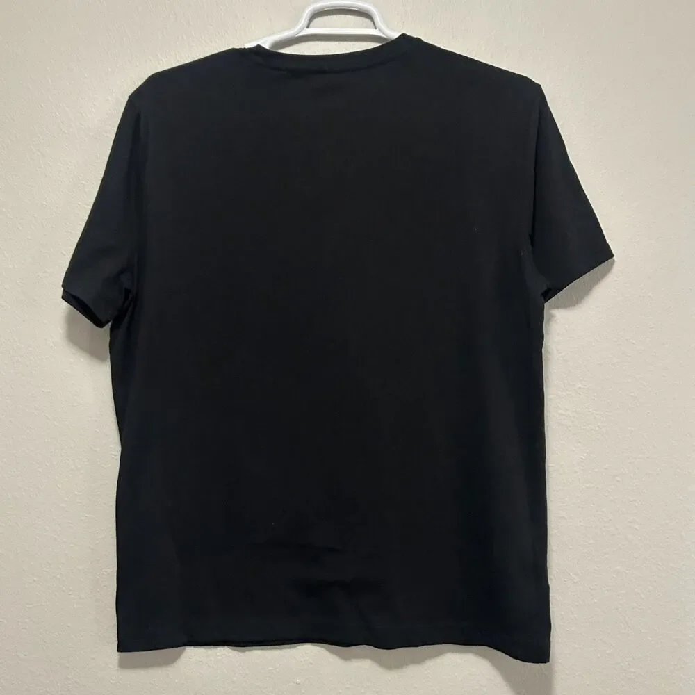 Banana Republic Vintage Microphone T-Shirt Mens XL Black Crew Neck Short Sleeve